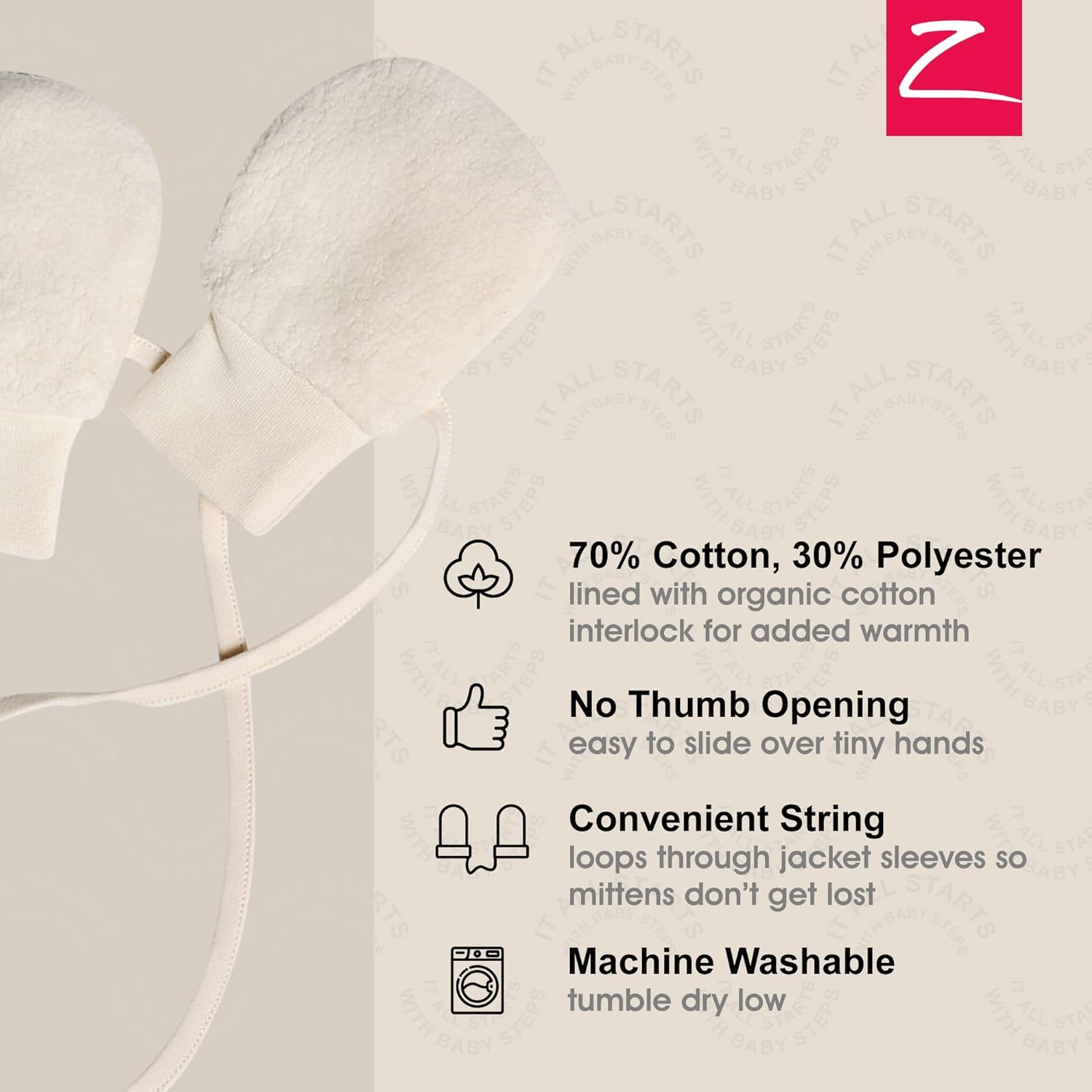 Zutano Baby Boys' Fleece Mittens - Image 3